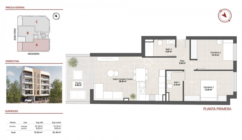 Apartamento turístico de nueva construcción con 2 dormitorios cerca de la playa en Lo Pagán, San Pedro del Pinatar