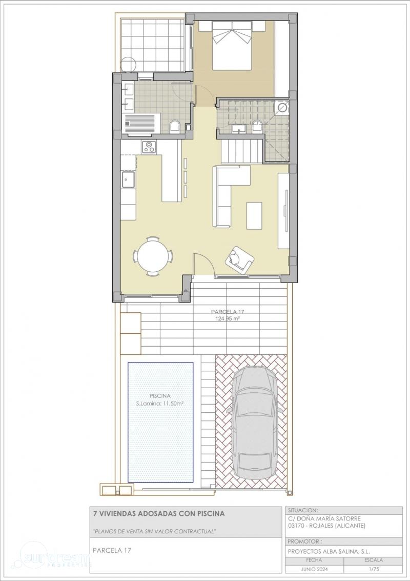Adosado de nueva construcción con 3 dormitorios y piscina privada a la venta en Rojales
