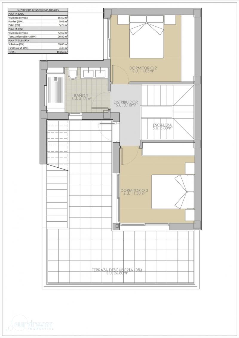 Adosado de nueva construcción con 3 dormitorios y piscina privada a la venta en Rojales