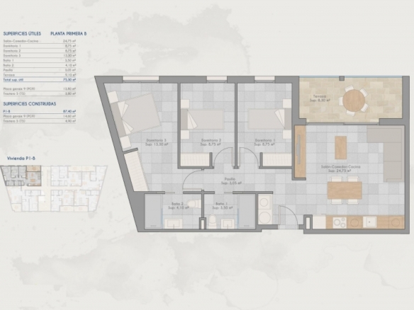 Apartamento de nueva construcción con 3 dormitorios a 500 metros de la playa en venta (San Pedro del Pinatar)