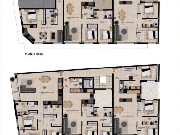 Apartamento moderno con 2 dormitorios y piscina comunitaria en la azotea a la venta en Catral(Alicante)