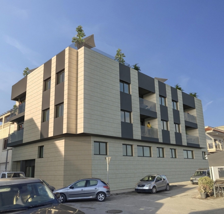 Apartamento nuevo con 3 dormitorios y piscina comunitaria en la azotea del edificio a la venta en Catral(Alicante)