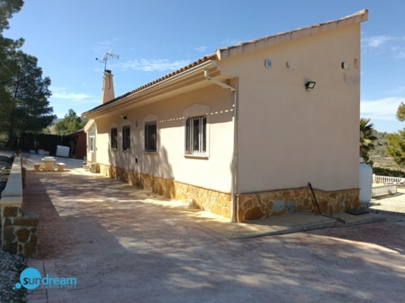 Villa en venta con piscina y terreno El Pinoso Abanilla