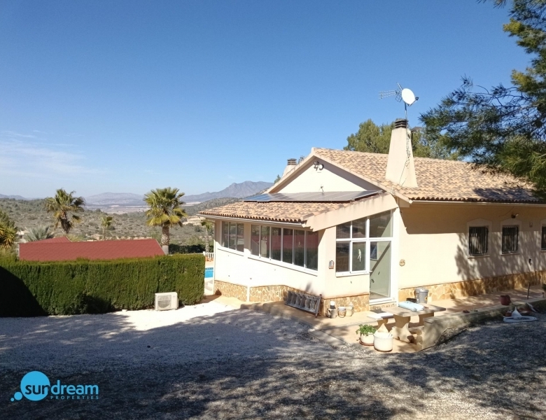 Villa en venta con piscina y terreno El Pinoso Abanilla