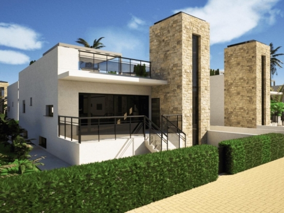 Villa de nueva construcción con 2 dormitorios, solarium privado y sótano en campo de golf en Mazarrón(Murcia)