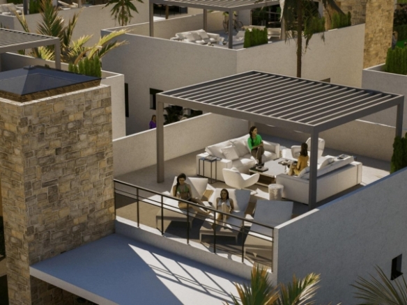 Villa de nueva construcción con 2 dormitorios, solarium privado y sótano en campo de golf en Mazarrón(Murcia)