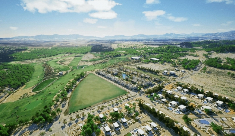 Villa de nueva construcción con 2 dormitorios, solarium privado y sótano en campo de golf en Mazarrón(Murcia)