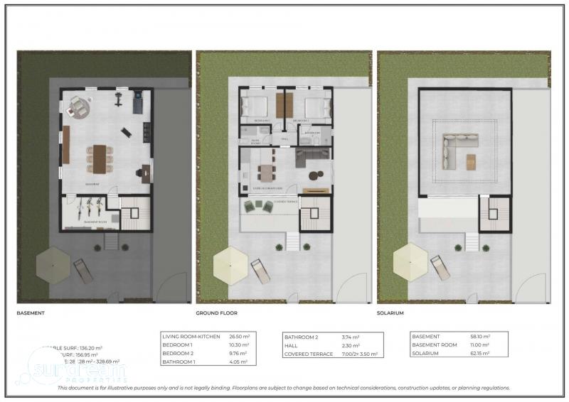 g_42628-33-22 Villa de nueva construcción con 2 dormitorios, solarium privado y sótano en campo de golf en Mazarrón(Murcia)