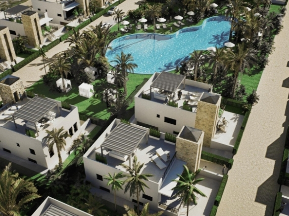 Villa de nueva construcción con 3 dormitorios, solárium privado y sótano en campo de golf en Mazarrón(Murcia)