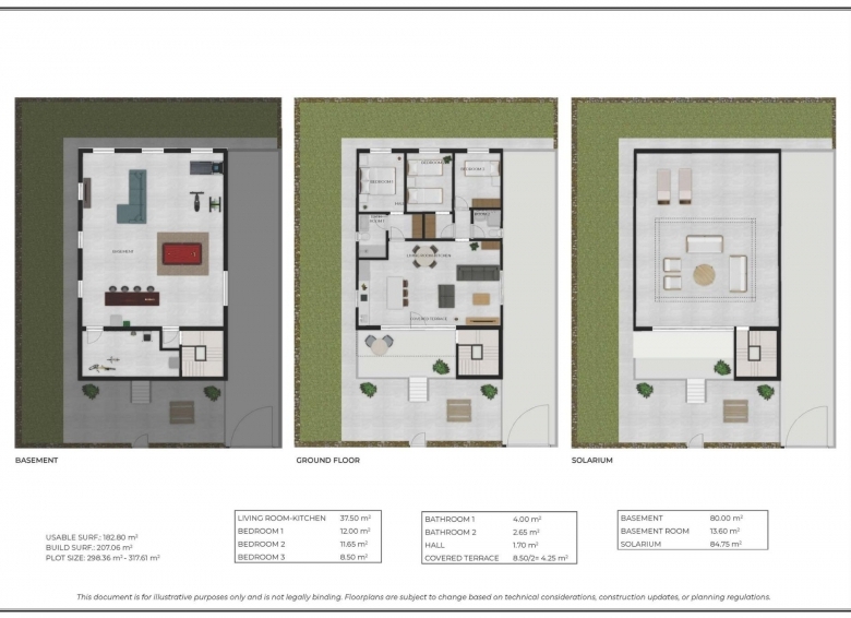 Villa de nueva construcción con 3 dormitorios, solárium privado y sótano en campo de golf en Mazarrón(Murcia)