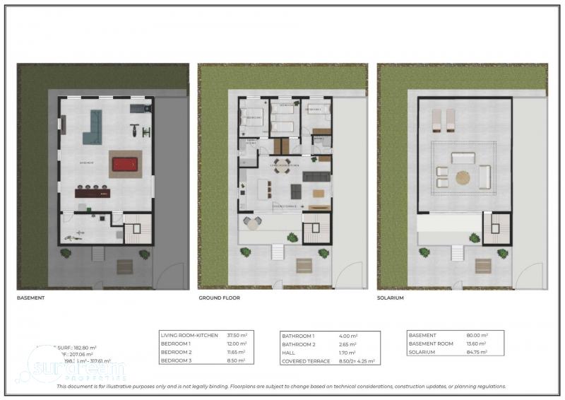 Villa de nueva construcción con 3 dormitorios, solárium privado y sótano en campo de golf en Mazarrón(Murcia)
