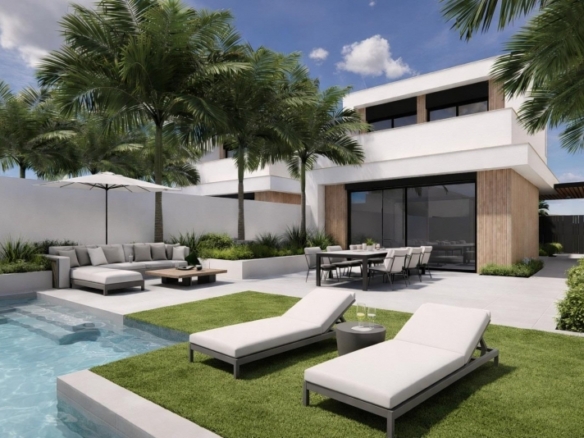 Villa de nueva construcción con 3 dormitorios y piscina privada en venta en Los Alcazares.