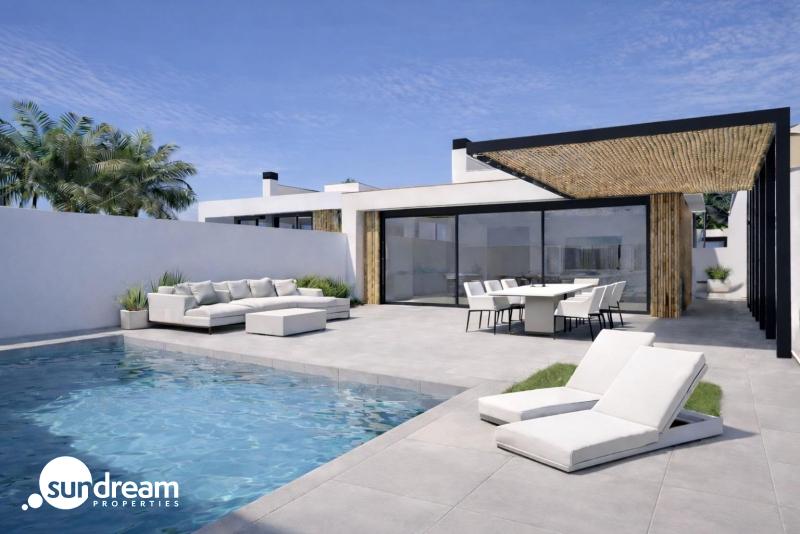 g_42665-22-1 Villa de nueva construcción en una sola planta con 3 dormitorios y piscina privada en Los Alcázares