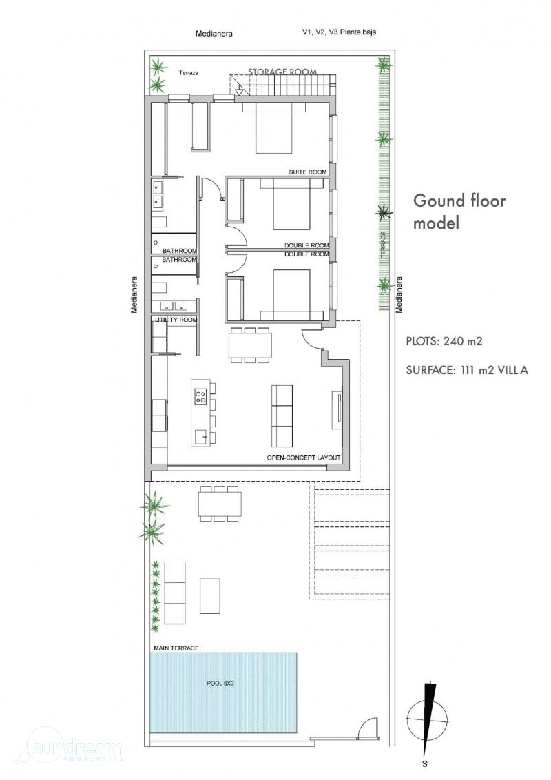 g_42665-22-22 Villa de nueva construcción en una sola planta con 3 dormitorios y piscina privada en Los Alcázares