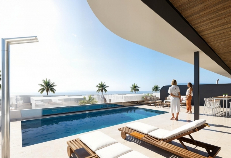 Ático de nueva construcción con 2 dormitorios frente al campo de golf en La Serena Golf en Los Alcázares