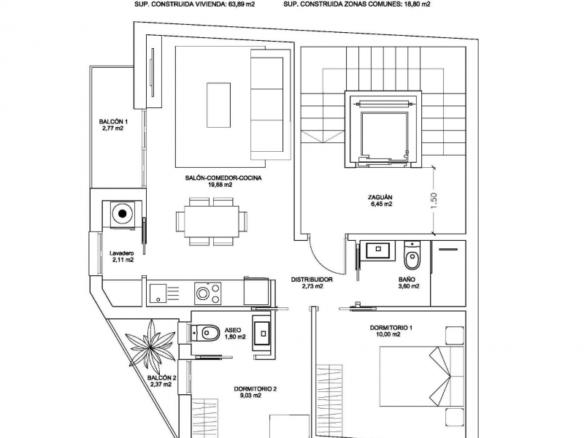 Apartamento de nueva construcción con 2 dormitorios en Bigastro(Alicante)