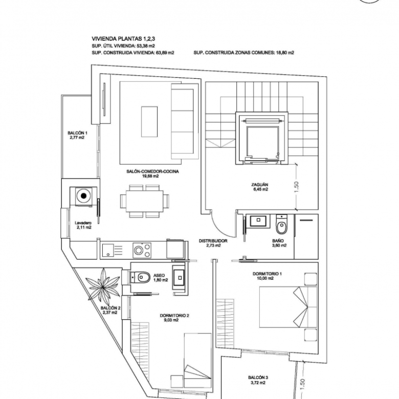 Apartamento de nueva construcción con 2 dormitorios en Bigastro(Alicante)