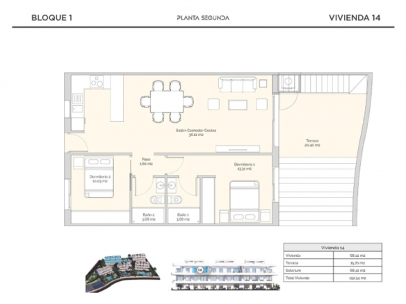 Ático de nueva construcción con 2 dormitorios en venta (Finestrat)