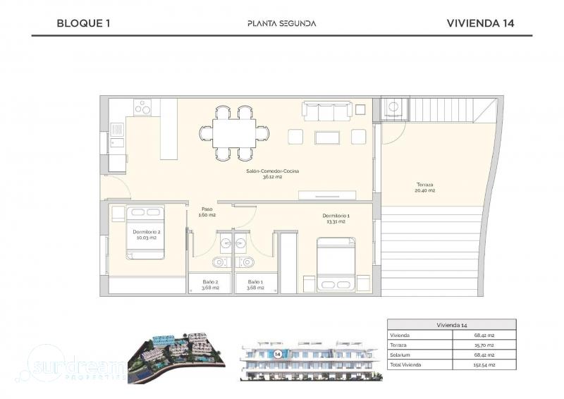 g_42760-6-18 Ático de nueva construcción con 2 dormitorios en venta (Finestrat)