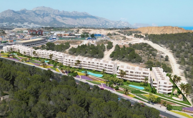 Ático de nueva construcción con 2 dormitorios y solárium privado cerca de Benidorm en La Nucia
