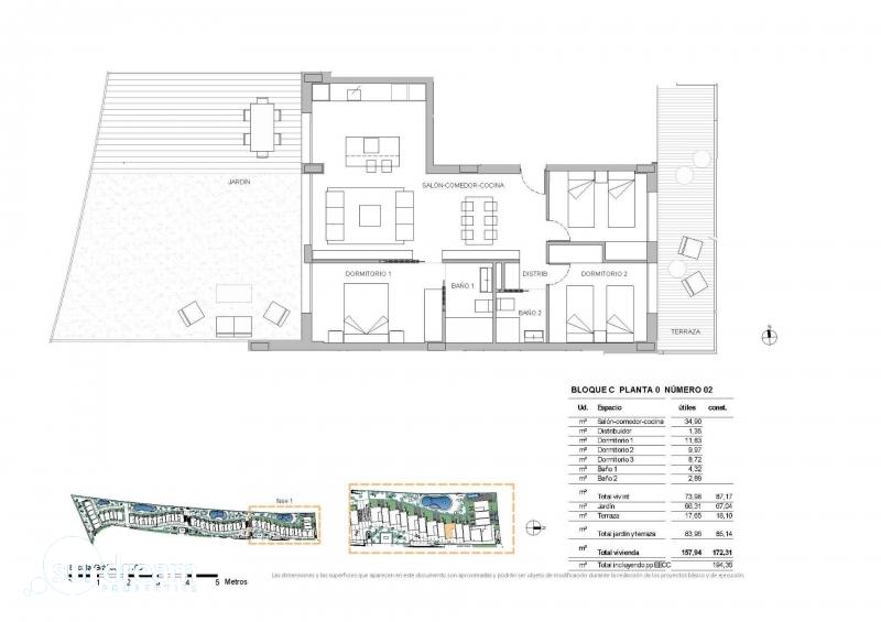 Apartamento de nueva construcción de planta baja con 3 dormitorios y jardín privado en La Nucía
