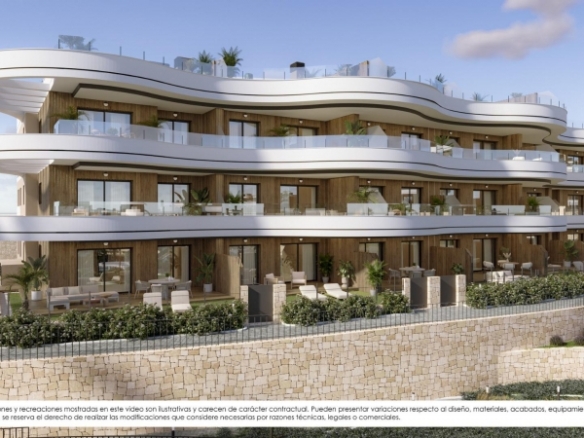 Apartamento moderno de 3 dormitorios en complejo residencial exclusivo con vistas al mar en Finestrat