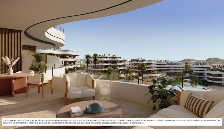 Ático de 2 dormitorios de nueva construcción en complejo residencial exclusivo con vistas al mar en Finestrat