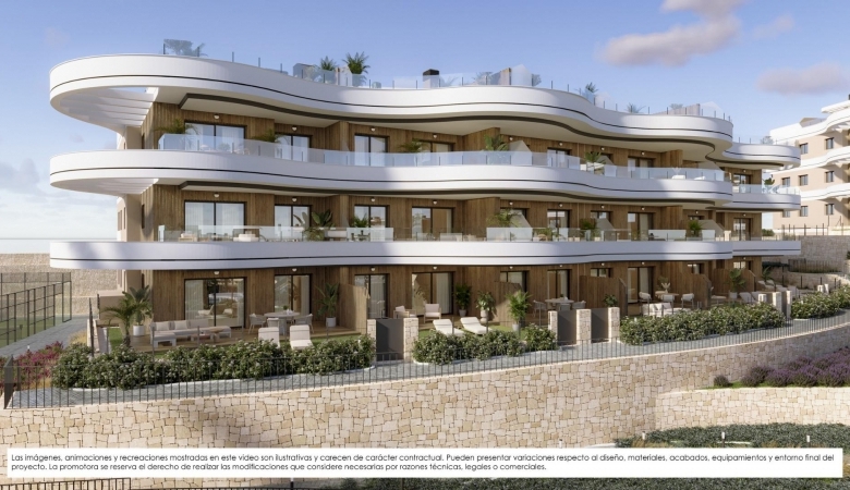 Ático de 3 dormitorios en complejo residencial exclusivo con vistas al mar en venta en Finestrat