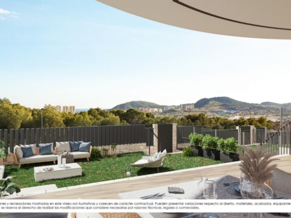 Ático de 3 dormitorios en complejo residencial exclusivo con vistas al mar en venta en Finestrat