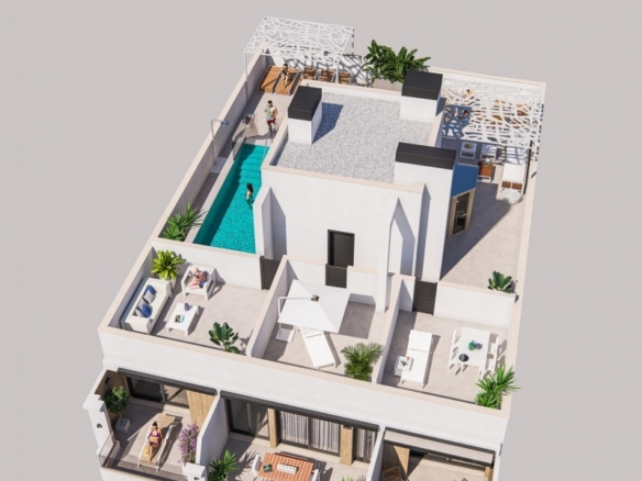 Apartamento moderno de nueva construcción con 2 dormitorios a solo 300m. de la Playa del Cura en Torrevieja.