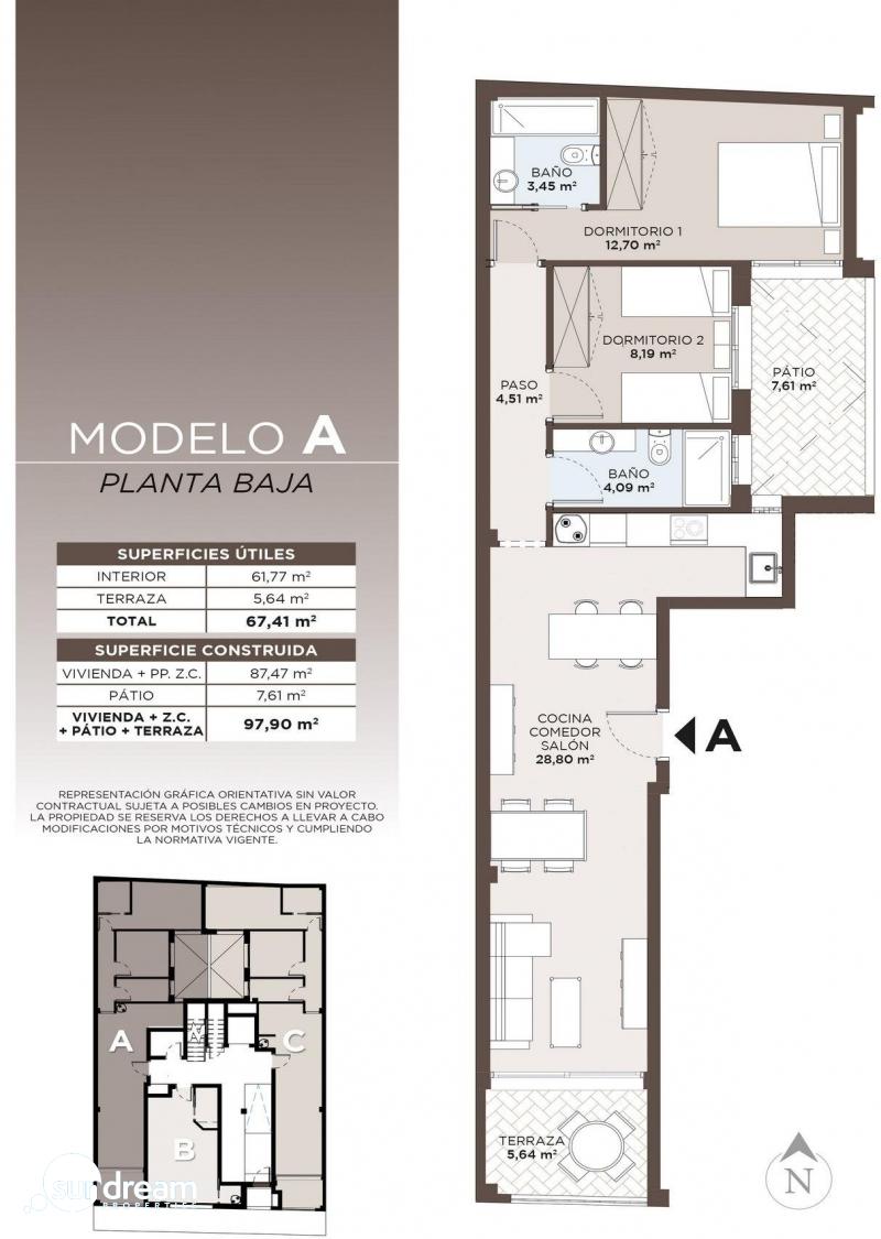 Apartamento moderno de nueva construcción con 2 dormitorios a solo 300m. de la Playa del Cura en Torrevieja.
