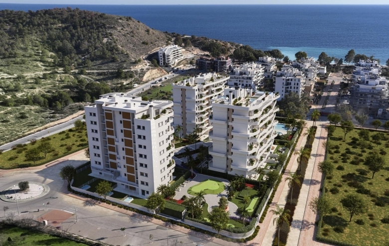 Apartamento de 3 dormitorios a la venta en complejo residencial en Villajoyosa