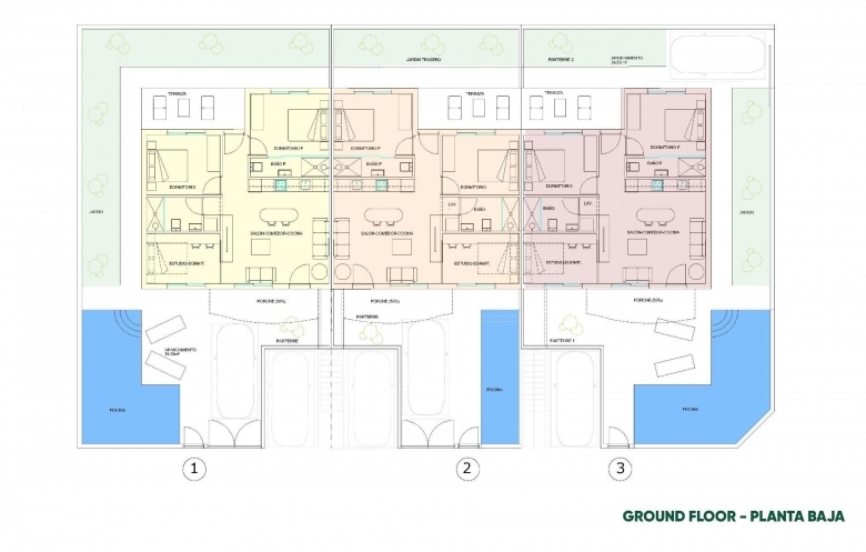 Bungalow de planta baja con 3 dormitorios y piscina privada a 2 km de la playa a la venta en Pilar de la Horadada