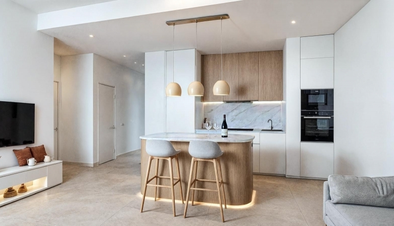 Bungalow de planta alta de 3 dormitorios con solarium y piscina privada a la venta en Pilar de la Horadada