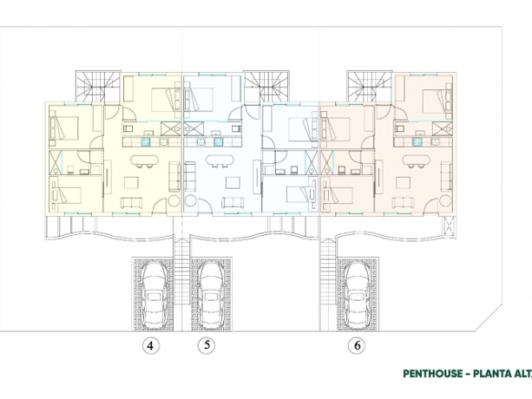 Bungalow de planta alta de 3 dormitorios con solarium y piscina privada a la venta en Pilar de la Horadada