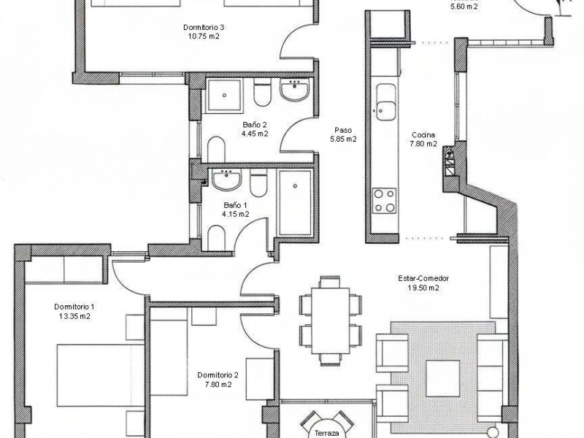Apartamento moderno de 3 dormitorios a la venta en Avileses(Murcia)