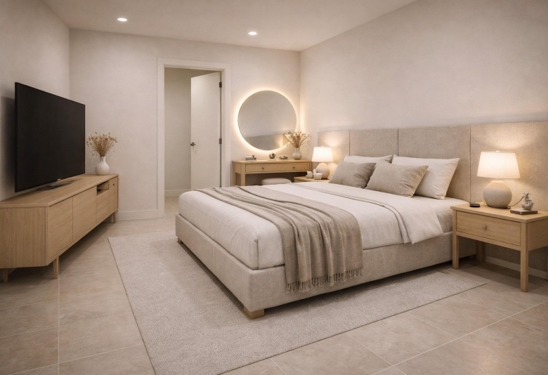 Villa adosada de 3 dormitorios con solarium y piscina privada a la venta en el Country Club de Mazarrón