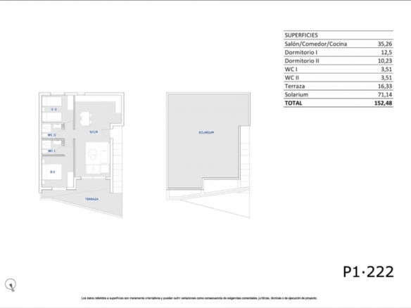 Bungalow de planta alta con 2 dormitorios y solarium privado en San Miguel de Salinas(Alicante)