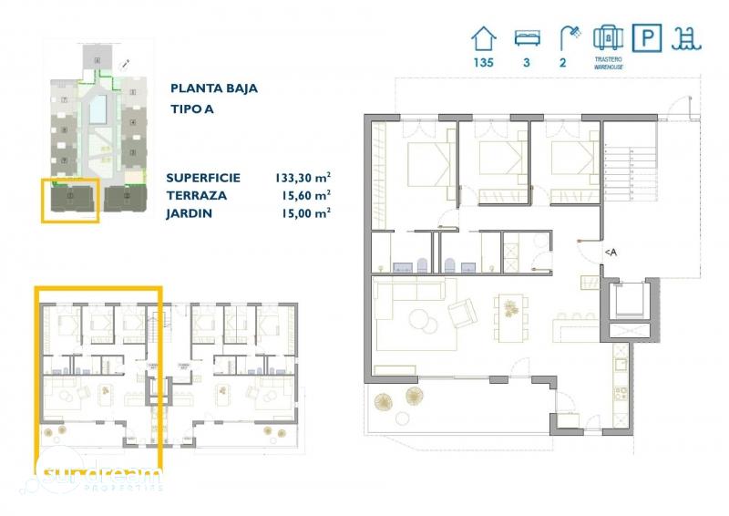 g_43116-6-5 Apartamento de planta baja con 3 dormitorios y jardín privado en San Pedro del Pinatar