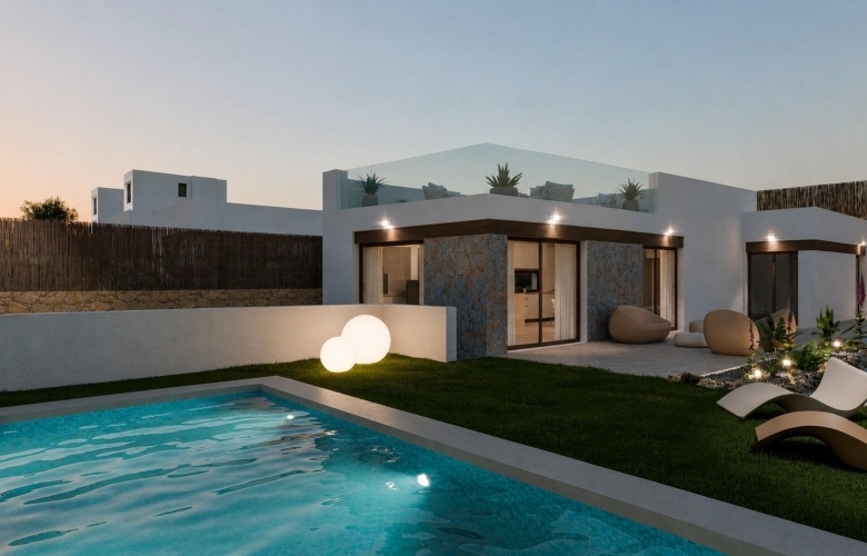 Villa independiente en una planta de 3 dormitorios con excelentes vistas panorámicas en Balcón de Finestrat