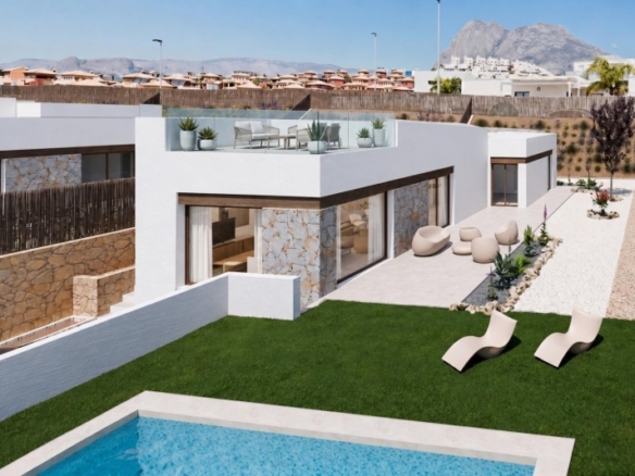 Villa independiente en una planta de 3 dormitorios con excelentes vistas panorámicas en Balcón de Finestrat