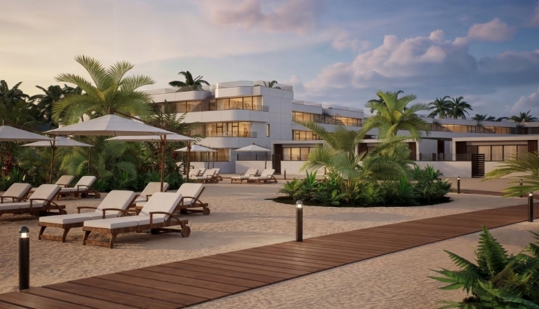 Apartamento turístico de lujo de 1 dormitorio con playa privada en primera línea de Vera Playa-Almería