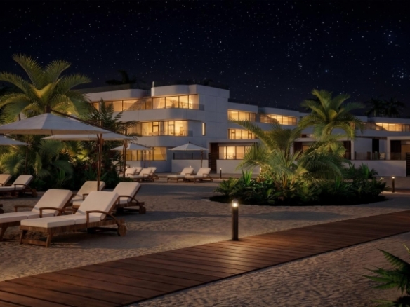 Apartamento turístico de lujo de 1 dormitorio con playa privada en primera línea de Vera Playa-Almería