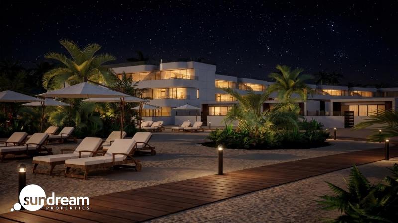 Apartamento turístico de lujo de 1 dormitorio con playa privada en primera línea de Vera Playa-Almería