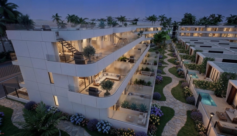 Apartamento turístico de lujo de 1 dormitorio con playa privada en primera línea de Vera Playa-Almería