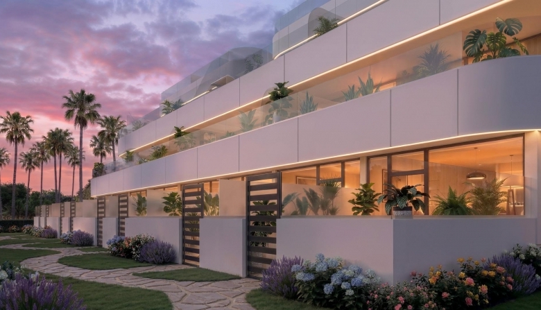 Apartamento turístico de lujo de 1 dormitorio con playa privada en primera línea de Vera Playa-Almería