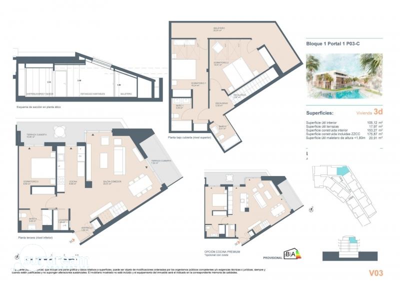 Ático de 3 dormitorios a la venta a tan solo 800m de la playa del centro y del puerto en Jávea