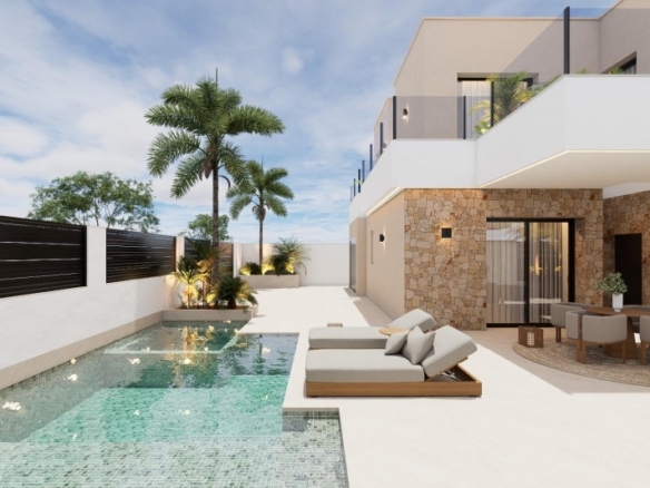 Villa de lujo con 4 dormitorios y piscina privada con jacuzzi a la venta en San Pedro del Pinatar