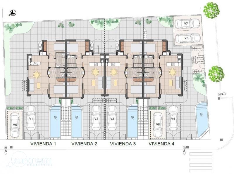 Bungalow de planta baja de 2 dormitorios con piscina privada a la venta en Pilar de la Horadada