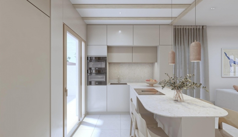 Bungalow de planta baja de 2 dormitorios con piscina privada a la venta en Pilar de la Horadada